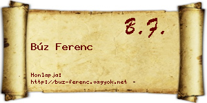 Búz Ferenc névjegykártya