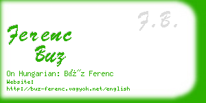 ferenc buz business card