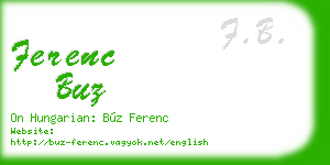 ferenc buz business card